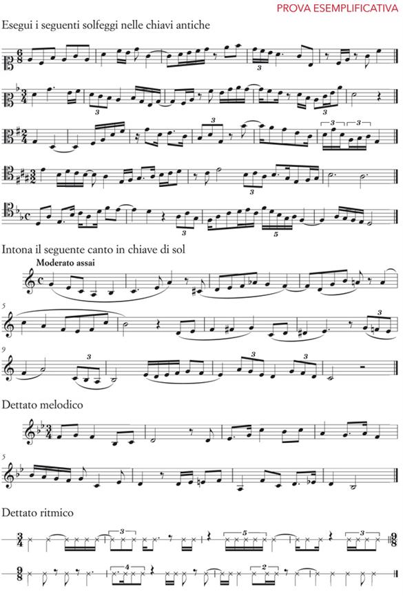Teoria, ritmica e percezione musicale - I livello - 12 prove d‘esame